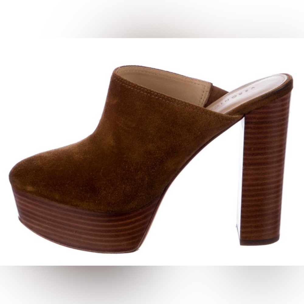 Veronica Beard Brown Suede Platform Mules